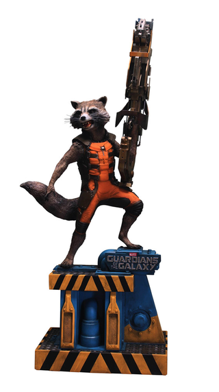 Illustration for article titled Holy Cow, This Rocket Raccoon Statue Is Over 6 Feet Tall